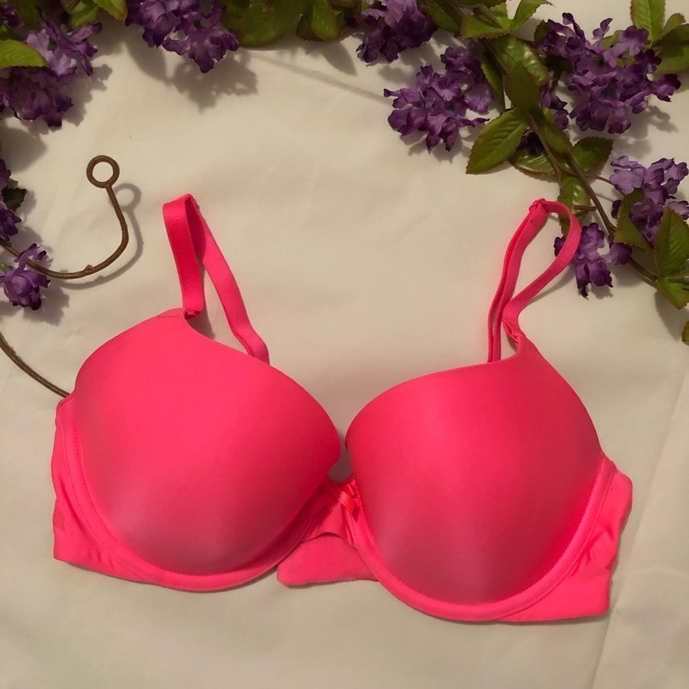 Neon Pink Underwire Bra Lightly Lined
